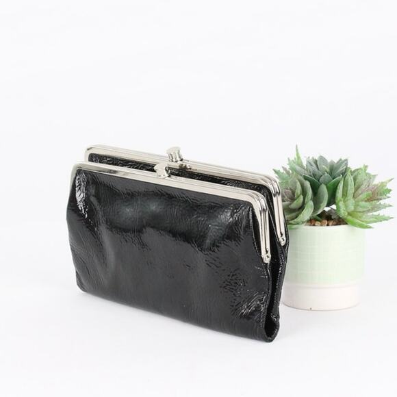 Hobo Lauren Black Patent Leather Wallet / Clutch - Picture 1 of 9
